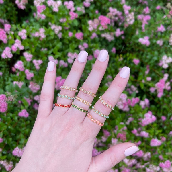 Wire wrapped braided bead ring