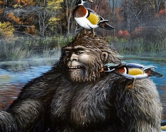 Bigfoot Painting - "Duck Hunter" (Poster)