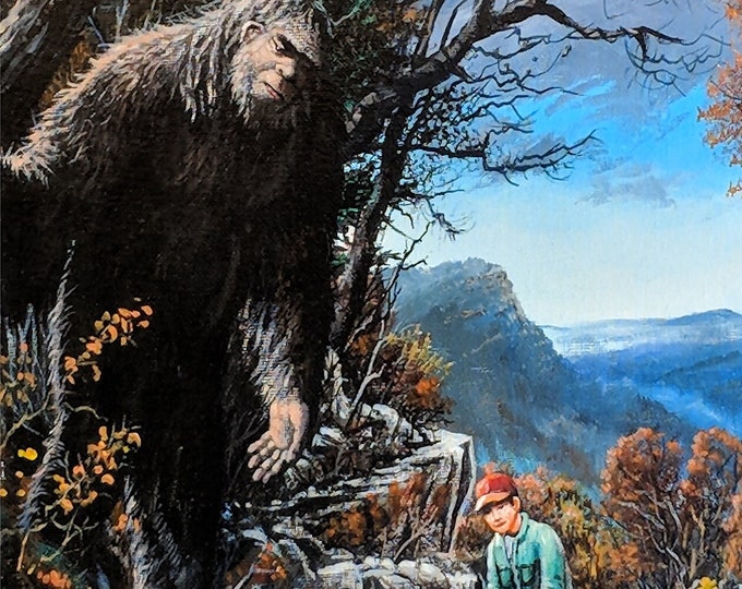 Bigfoot Painting - "Smokey Mountain Capture" (Poster)