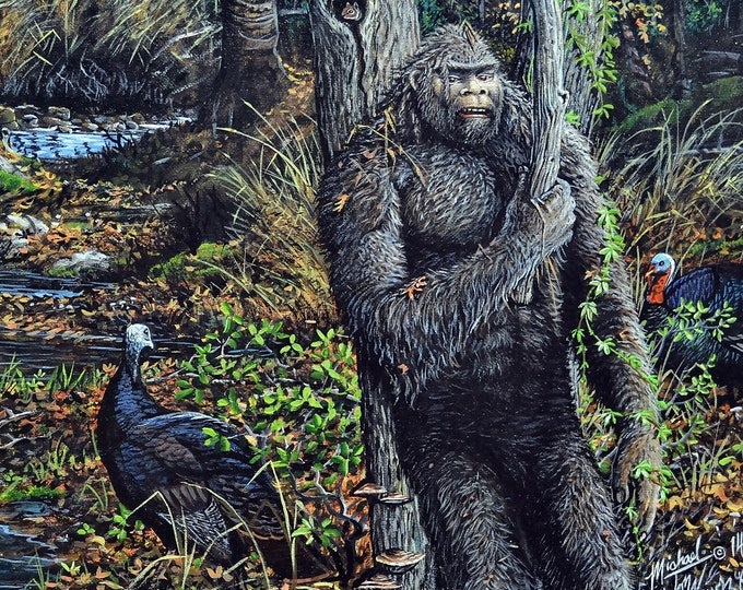 Bigfoot Painting - "Legend of Gobble Creek" (Poster)