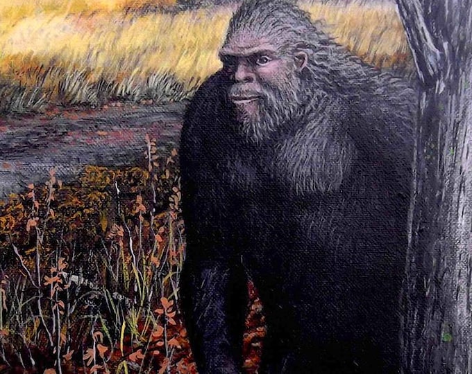 Bigfoot Painting - "Mushroom Hunter" (Poster)