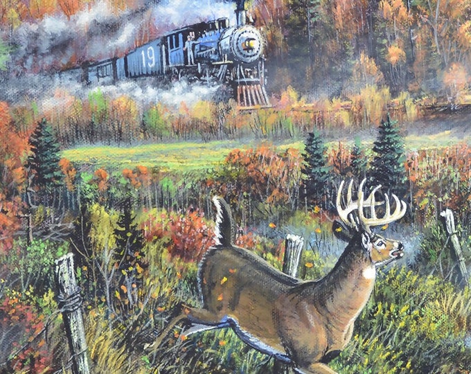 Wildlife Painting - "When The Whistle Blows" (Poster)