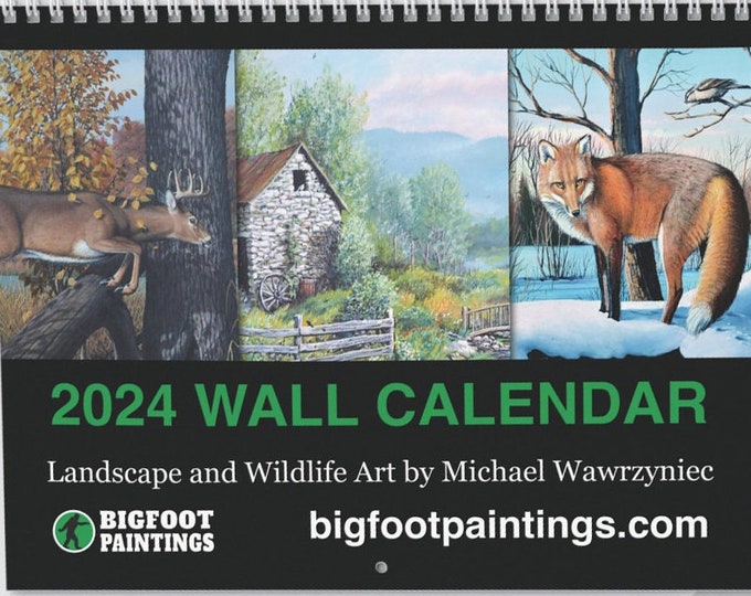 Landscape and Wildlife Art 2024 Wall Calendar