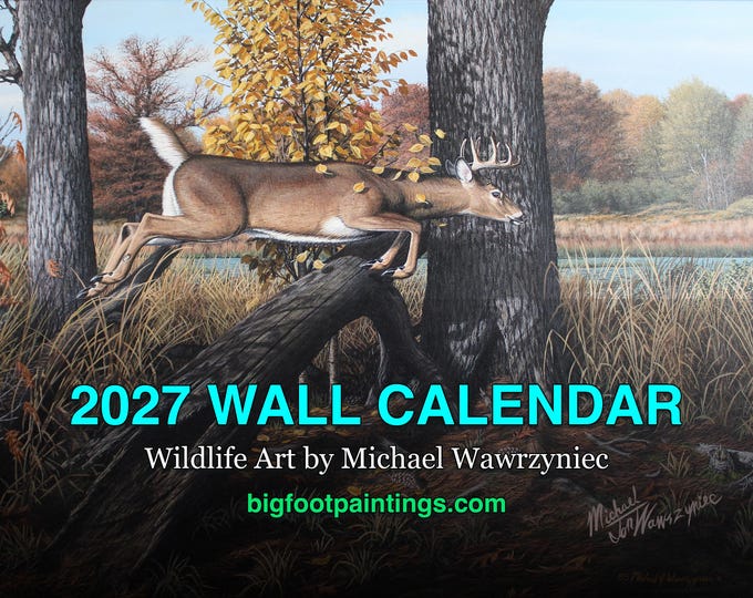Wildlife Paintings 2027 Wall Calendar