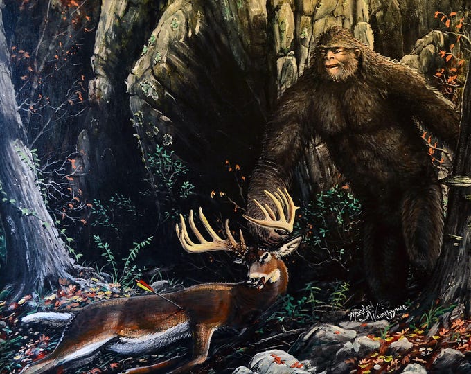 Bigfoot Painting - "Missing Game" (Poster)