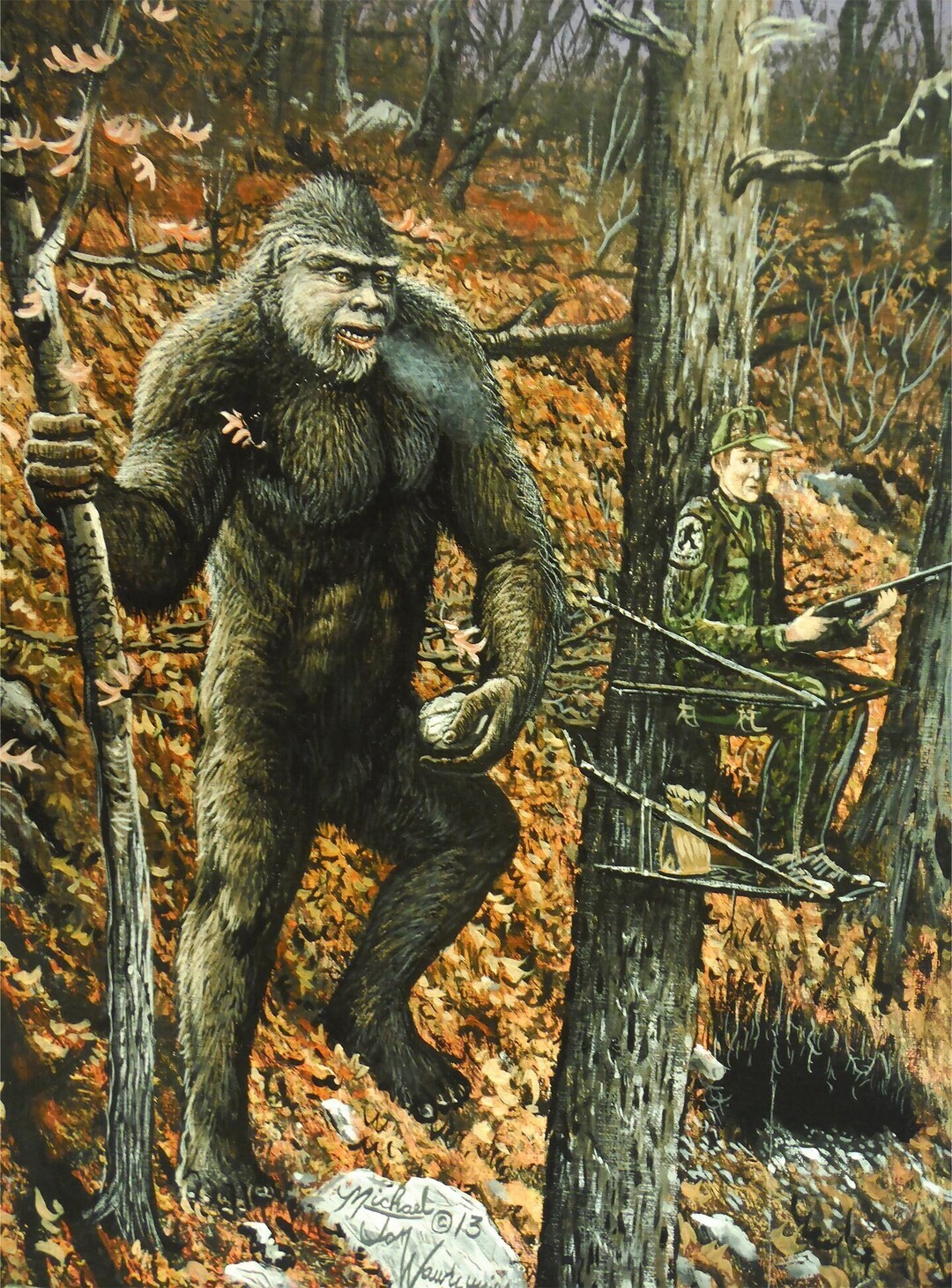 Primate Forest - 森アートポスター A1 Rousseau - Monkeys and Parrot in the Virgin Forest Print