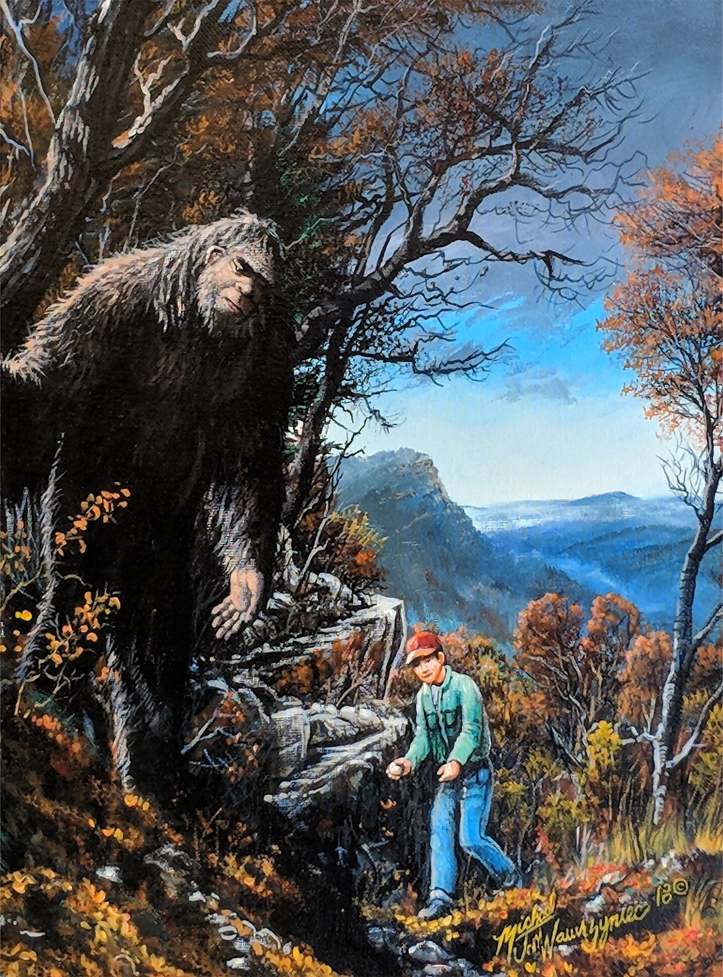 Bigfoot Painting - Smokey Mountain Capture (Poster)