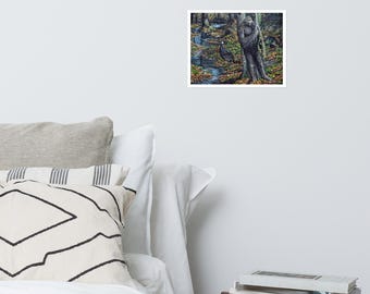 ビッグフットの絵画 - 「ゴブル・クリークの伝説」（ポスター） - Etsy