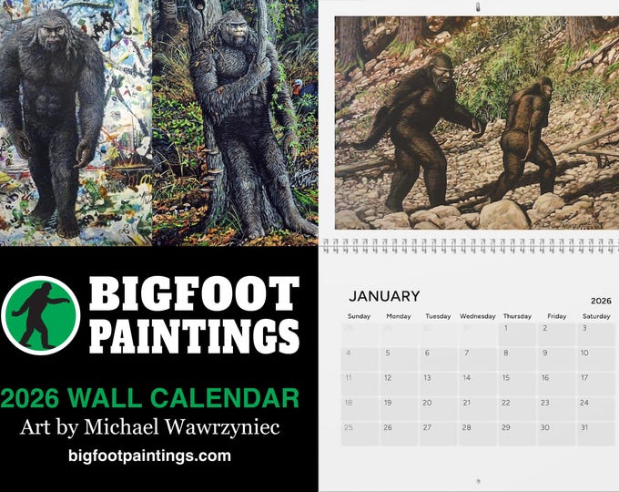 Bigfoot Paintings 2026 Wall Calendar