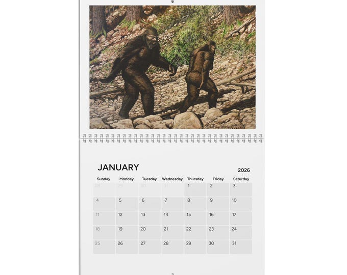 Bigfoot Paintings 2026 Wall Calendar