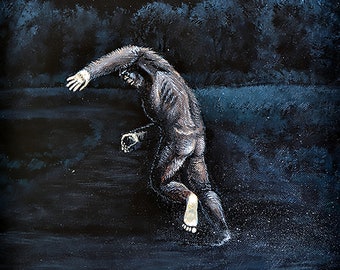 Bigfoot Painting - "Blinded By The Lights" (Poster)