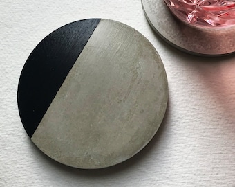 Round Concrete Coaster - Black