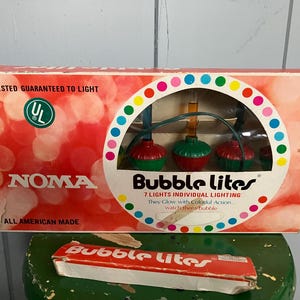 Vintage NOMA Bubble Lites Christmas String lights, 2 not working