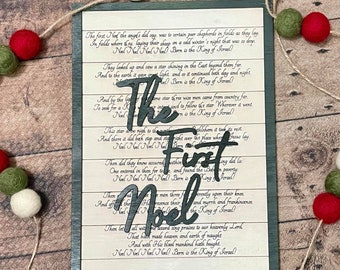 Christmas Carol SVG - The First Noel - Single Line Lyric Sign | Laser Ready | Digital Download