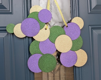 Laser Cut File Mardi Gras Bead Dog SVG | Louisiana Door Hanger Digital Download