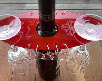 Christmas Wine Butler SVG, Wine Bottle Holder, Reindeer Name Charms | Laser Cut File, Digital Download