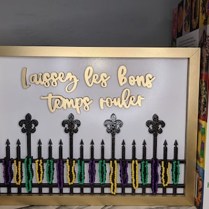 DIGITAL NOLA Mardi Gras Bead Wrought Iron Fence file | Laissez les bon temps rouler | Laser NOLA | Mardi Gras Beads File | Glowforge file