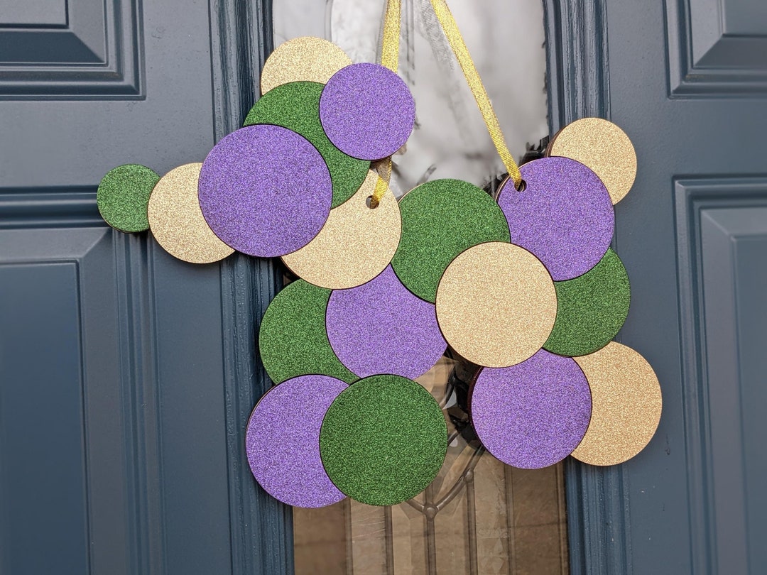 DIGITAL Mardi Gras Bead Dog Door Hanger SVG File Laser Ready New