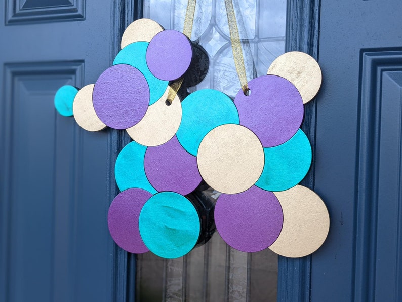 DIGITAL Mardi Gras Bead Dog Door Hanger SVG File Laser Ready New