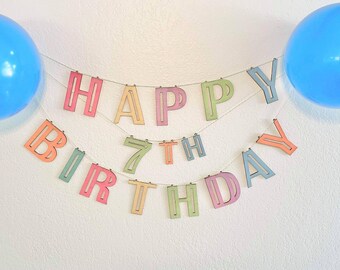 DIY Laser Cut Birthday Banner SVG Kit | Digital File Alphabet and Numbers | Laser Ready