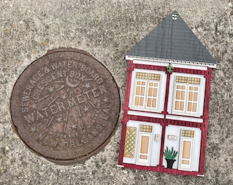 DIGITAL Two-Story New Orleans Style Shotgun House SVG file / Ornament | Laser New Orleans House | Laser NOLA House File | Glowforge file