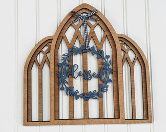 Farmhouse Cathedral Window SVG - Triple Arch | Laser Cut File - Digital Download