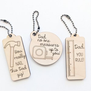 Father&#39;s Day Dad Keychain Bundle SVG | Laser Cut File for Keychain | Digital Design Download