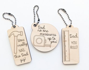 Father's Day Dad Keychain Bundle SVG | Laser Cut File for Keychain | Digital Design Download