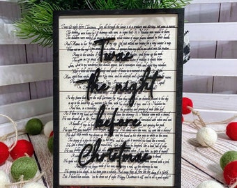 Christmas Carol SVG - Twas the Night Before Christmas - Single Line Lyric Sign | Laser Ready | Digital Download