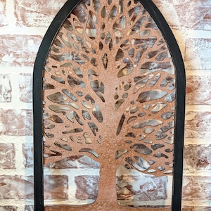 DIGITAL Framed Tree in Arched Window | Farmhouse file | Glowforge-tested Digital Laser SVG File