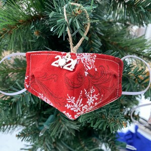 Pandemic Mini Face mask Christmas tree ornament, 2020 ornament, 2021 ornament, 2022 ornament