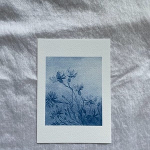 Cornflowers art print - Botanical art - Mini art - Home decor