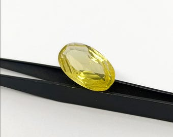 Natural Lemon Quartz Laser Cut Faceted AAA Quality Gemstone: Handmade Stone Jewellery Making Stone.