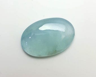 Milky Aquamarine Cabochon: Handmade Gemstone for Jewelry Making