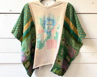 Billy Idol Upcycled Vintage Kantha Upcycled Tee Fits Small to XXL