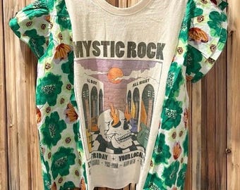 Mystic Rock Drop Sleeve Ruffle Top Fits a Small  to Large