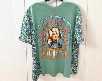 Dolly Live Upcycled Drop Shoulder Tee Fits a Small to XXL