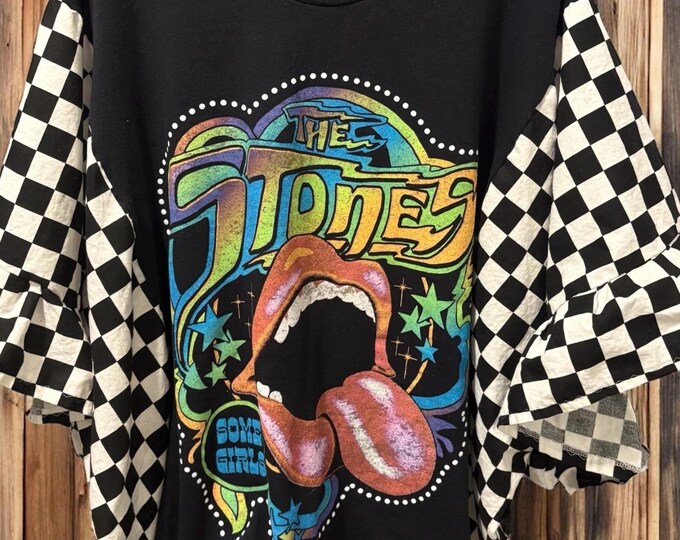 Featured listing image: Rolling Stones Flare Ruffle Sleeve Top Fits a Large to XXXL