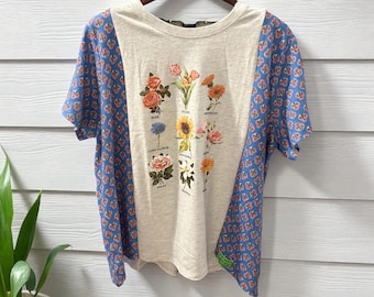 The Garden Upcycled Drop Shoulder Tee Fits a Small to XXL