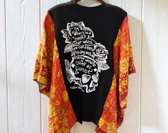 A Rose Upcycled Vintage Kantha Upcycled Tee Fits Small to 3X