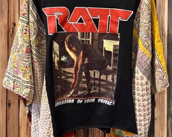 Ratt Upcycled Vintage Kantha Poncho Fits a Small to XXL