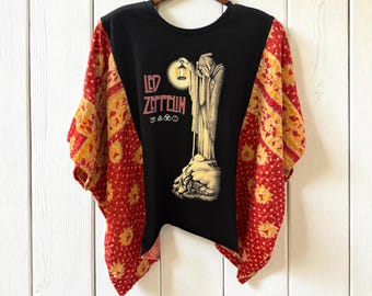 Zeppelin Upcycled Vintage Kantha Upcycled Tee Fits Small to XXL