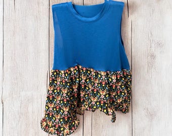 Amy Upcycled Baby Doll Tank Top Fits a Small to XL