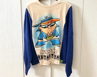 Dexters Laboratory Upcycled Drop Shoulder Sweater Fits a Small to XXL