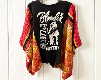 Blondie Upcycled Vintage Kantha Upcycled Tee Fits Small to XXL Super Oversized
