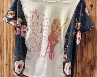 Jolene Upcycled Drop Shoulder Tee Fits UP to a LARGE
