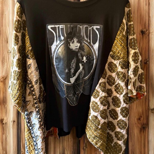 Stevie Nicks Upcycled Vintage Kantha Poncho Fits a Small to XXL