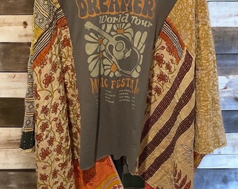 Day Dreamer’s Music Festival Schmetterling Upcycled Tee Poncho