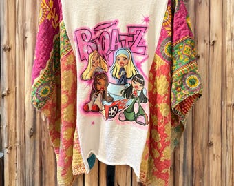 Bratz Upcycled Vintage Kantha Poncho Free Size One Size Fits Most