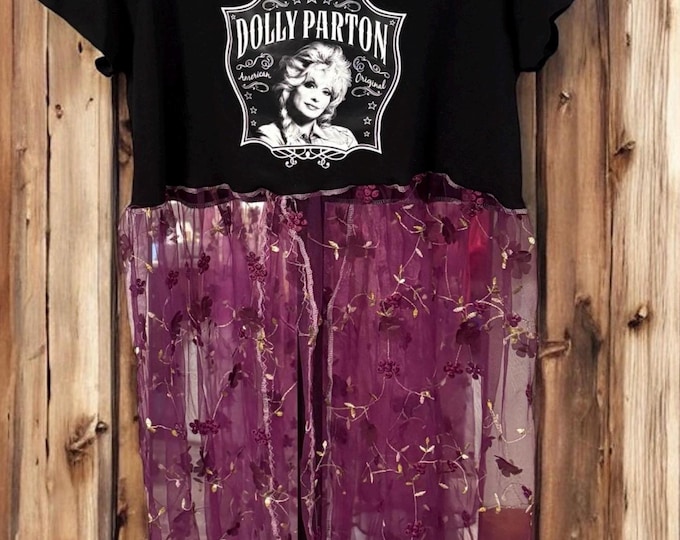 Featured listing image: Dolly Rockstar Peekaboo Long Top/Dress Fits Small to XL OVERSIZED